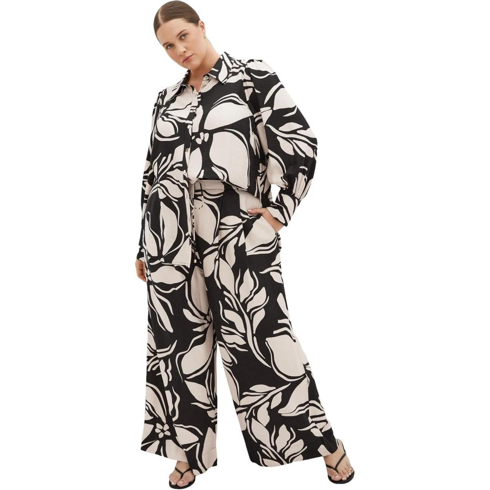image:imageCity Chic Womens Plus Size Pant AthenaMono Print