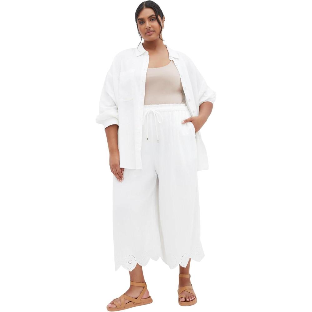 image:imageCity Chic Womens Plus Size Pants  Alaia Crochet CroppedIvory