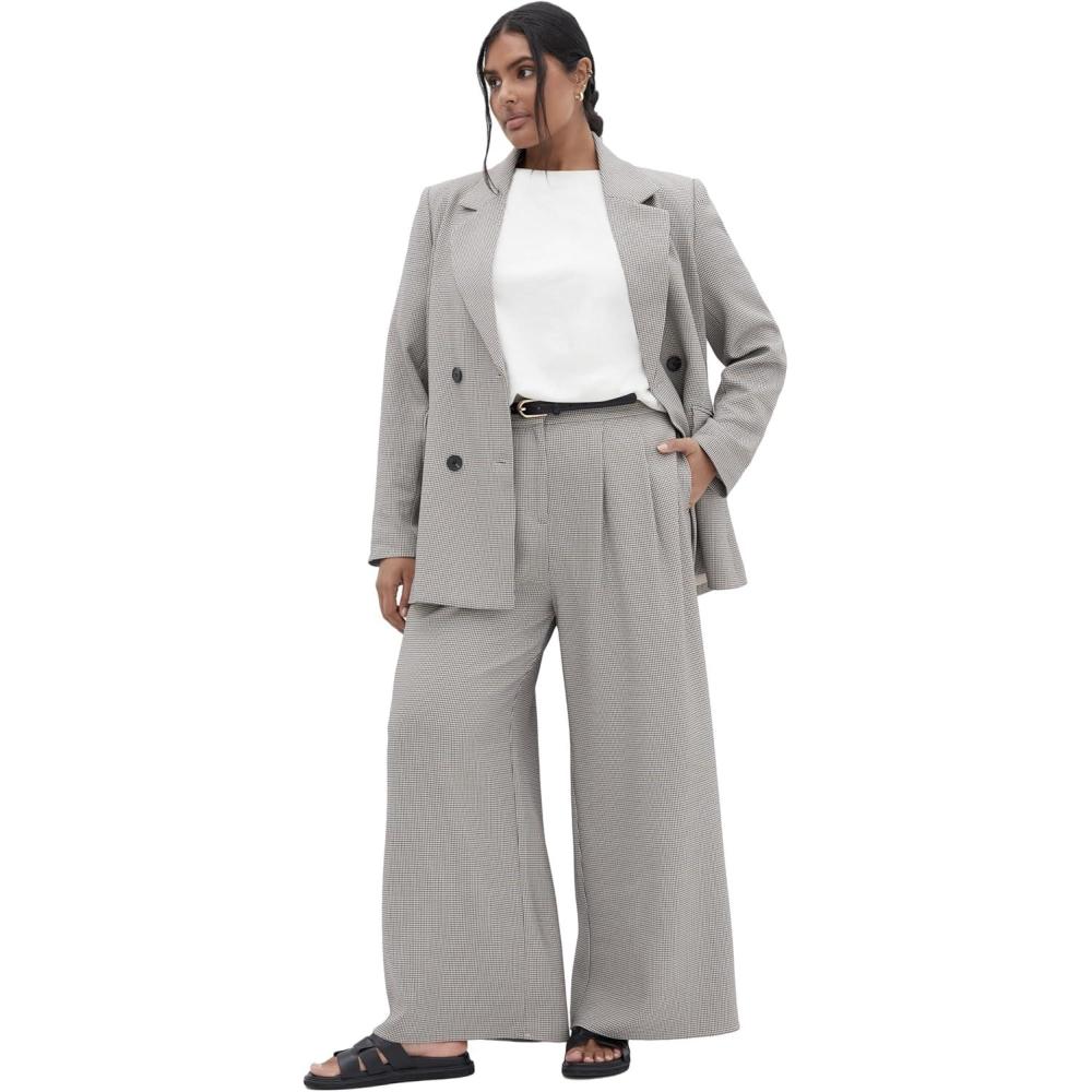 image:imageCity Chic Womens Plus Size Pants Hailey CheckNeutral Check