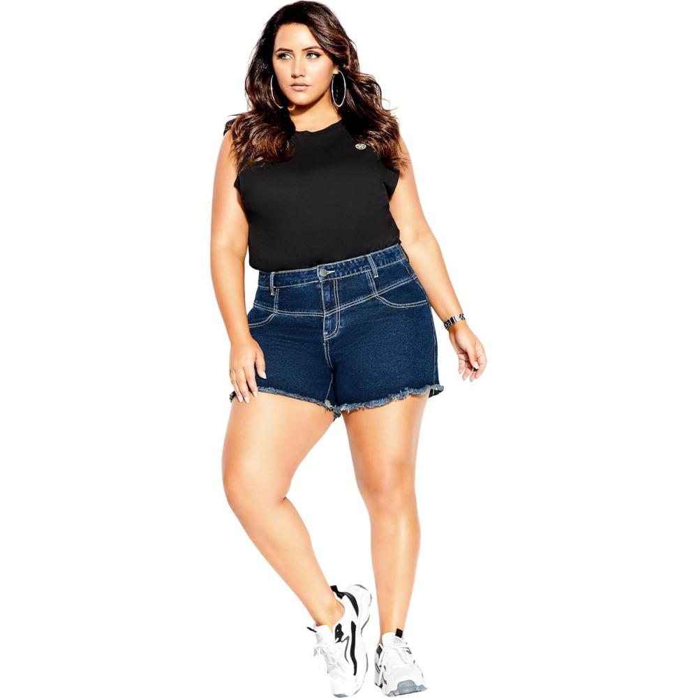 image:imageCity Chic Womens Plus Size Short  Off Duty CorsetDark Denim