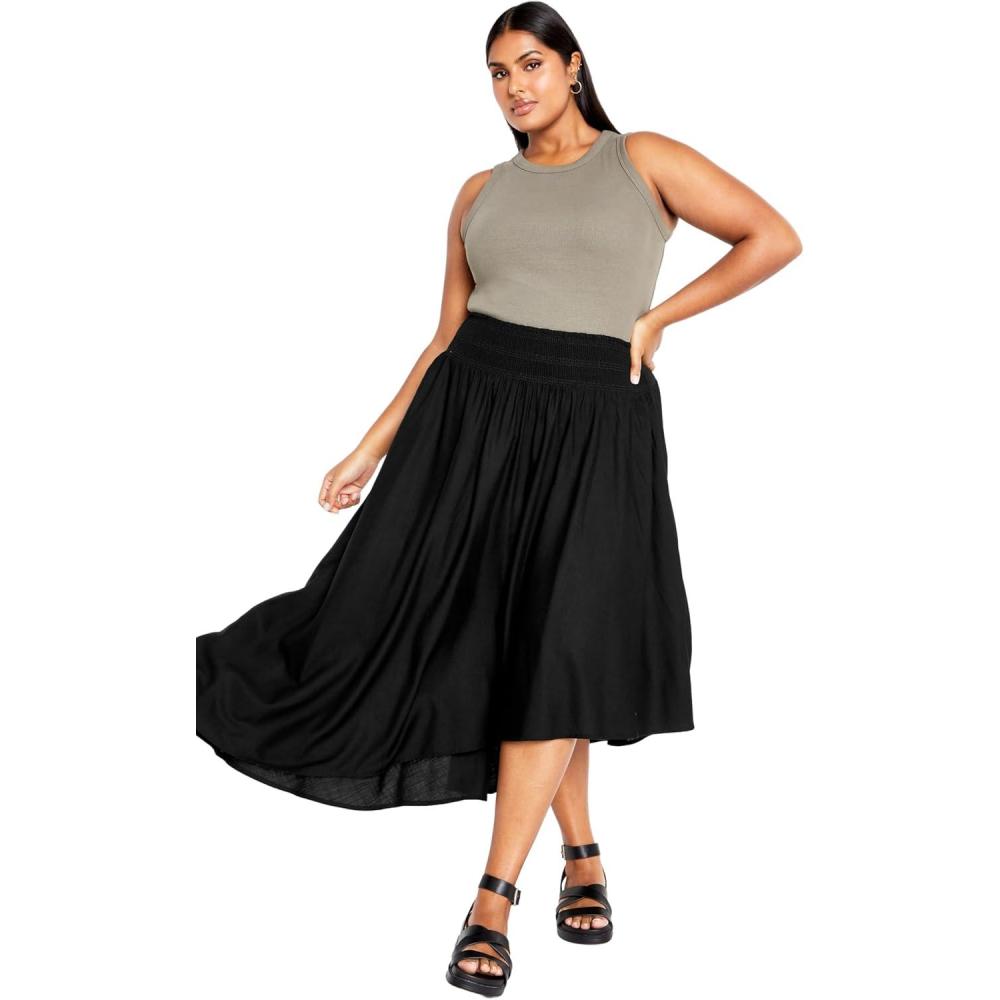 image:imageCity Chic Womens Plus Size Skirt  Asymmetrical HemBlack