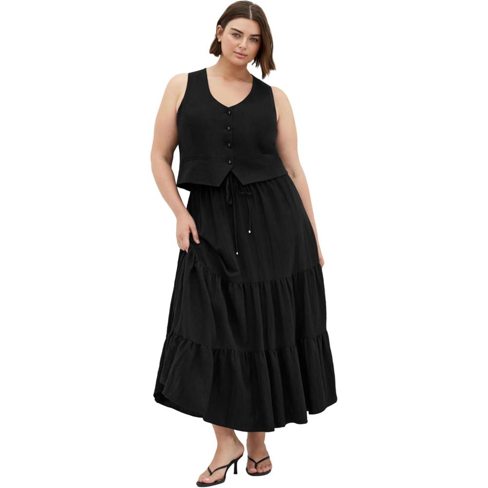 image:imageCity Chic Womens Plus Size Skirt Breezy TierBlack