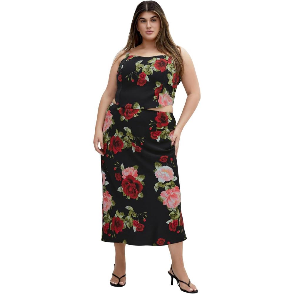 image:imageCity Chic Womens Plus Size Skirt  Cherie PrintBlack