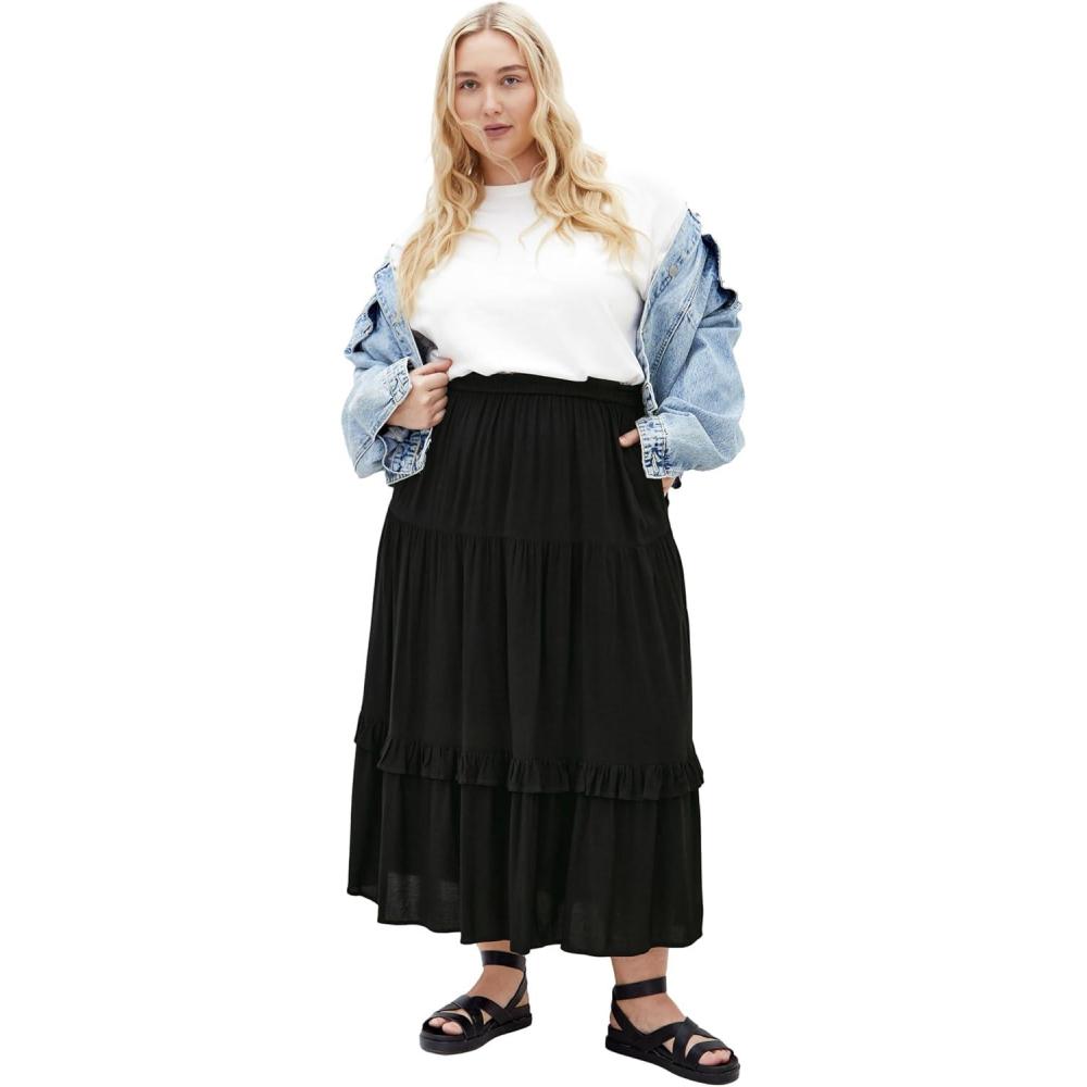image:imageCity Chic Womens Plus Size Skirt  Devine Beauty PlainBlack