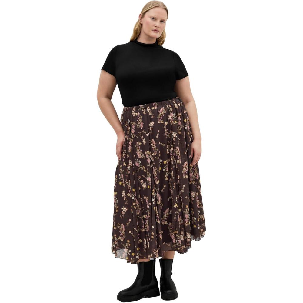 image:imageCity Chic Womens Plus Size Skirt  Serene Print MidiCocoa Bloom