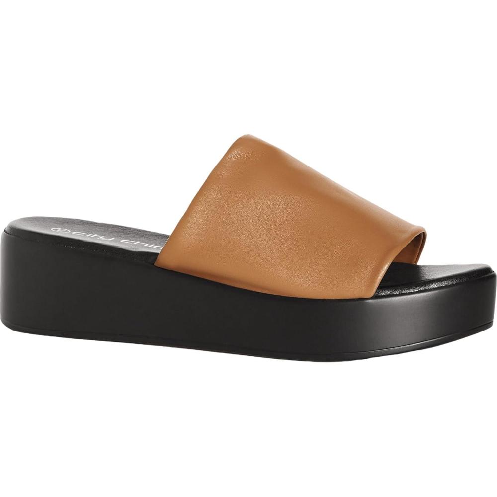 image:imageCity Chic Womens Wide Fit Luna Flatform SandalTan