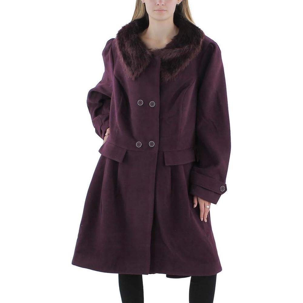 image:imageCity Chic womens City Chic Plus Size Coat GrandioseSpiced Plum