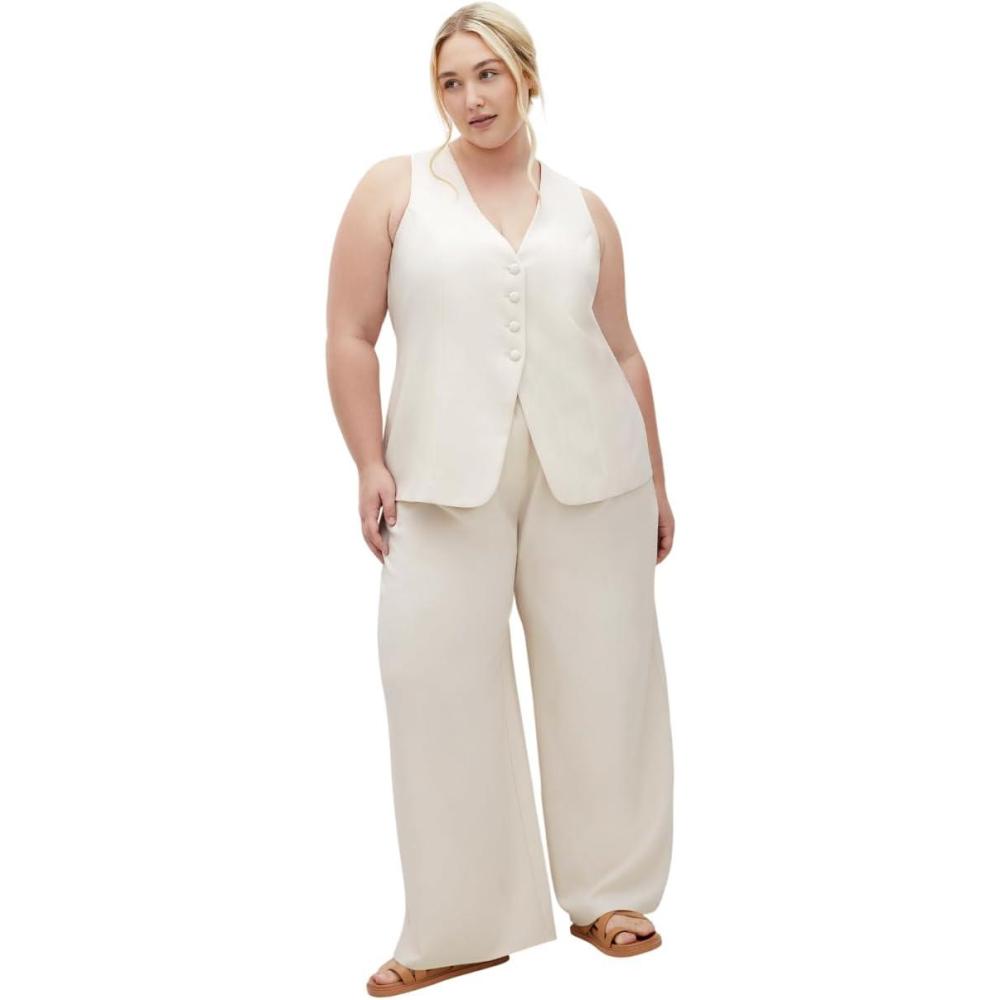 image:imageCity Chic womens Vest  Tori V Neck ButtonCream