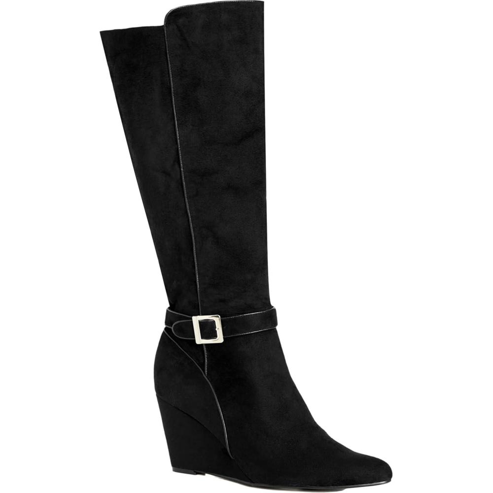 image:imageCity Chic womens Wide Fit Clea Knee Wedge BootBlack