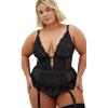 image:imageCity Chic Womens Plus Size Bodysuit  Viva OuvertBlack