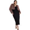 image:imageCity Chic Womens Plus Size Jacket  Angelica Faux Fur CropTruffle