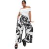 image:imageCity Chic Womens Plus Size Pant  Peta Print Tie WaistPalm Paradise