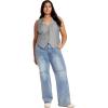 image:imageCity Chic womens Citychic Plus Size Vest Jazmin PinstrpSilver Pinstripe