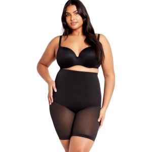 CITY CHIC Plus Size Shorts, Power Mesh Short(Black)
