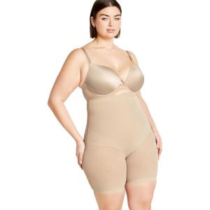 CITY CHIC Plus Size Shorts, Power Mesh Short(Latte)