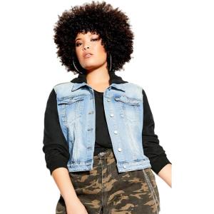 City Chic CCX Women’s Plus Size Jacket – Denim Street(Light Wash)