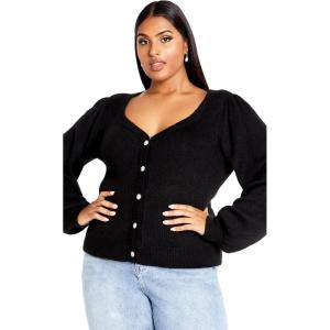 City Chic Plus Size Cardigan, Isabelle Cardigan(Black)
