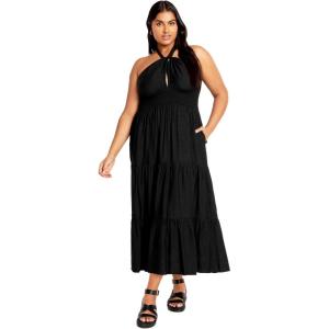 City Chic Plus Size Dress, Dallas Maxi Dress(Black)