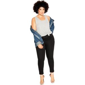 City Chic Plus Size Jeans, Asha Short Skinny Jean(Black)