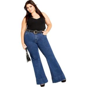 City Chic Plus Size Jeans, Harley Veronica Jean(Mid Wash)