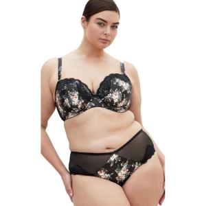 City Chic Plus Size Panties, Romy Print Shorty(Black Floral)