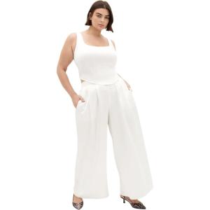 City Chic Plus Size Satin Palazzo Champagne Pant(Champagne)