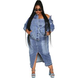 City Chic Women’s Citychic Plus Size Skirt Hallie(Light Denim)