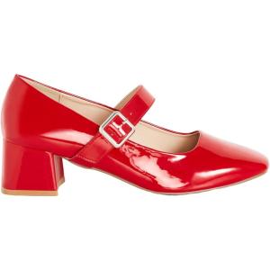City Chic Women’s Heel – Wide Fit Mary Jane Block(Red)