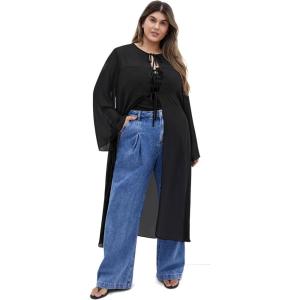 City Chic Women’s Jacket-Remi Longline(Black)
