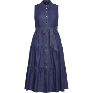 City Chic Womens Maxi Dress – Raya(Dark Denim)