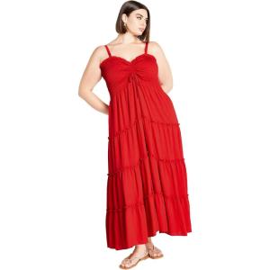 City Chic Women’s Plus Size Alisa Maxi Dress(Tango Red)