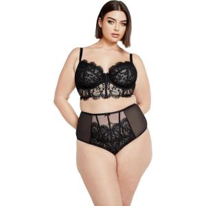 City Chic Women’s Plus Size Arabella Longline Underwire Bra(Black)