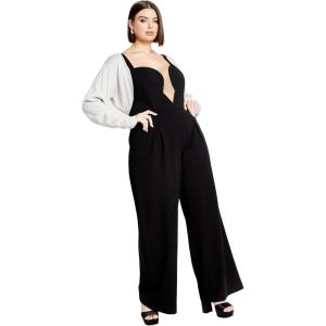 City Chic Women’s Plus Size Belle Metallic Bolero(Silver)