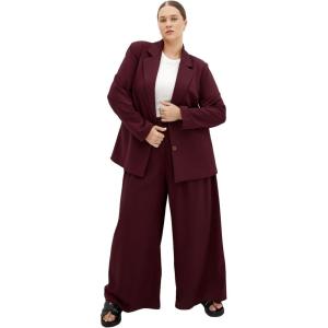 City Chic Women’s Plus Size Blazer – Galactic Ponte(Dark Cherry)