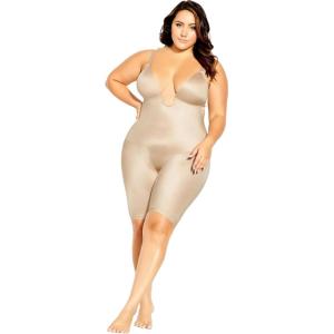 City Chic Women’s Plus Size Bodyshaper – Smooth & Chic Plunge(Latte)
