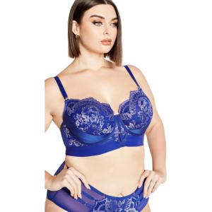 City Chic Women’s Plus Size Bra – Alexis Contour Longline(Cobalt Blue)