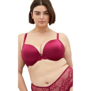 City Chic Women’s Plus Size Bra – Allure Push Up(Sangria)