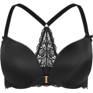 City Chic Women’s Plus Size Bra – Nova Luxe Racerback Push Up(Black)