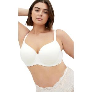 City Chic Women’s Plus Size Bra – Smooth & Chic Cotton T-Shirt(Ivory)