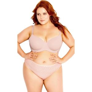 City Chic Women’s Plus Size Bra – Smooth & Chic Cotton T-Shirt(Pink Icing)