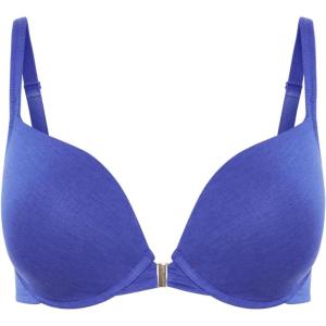 City Chic Women’s Plus Size Bra – Smooth & Chic Front Close Cotton Push Up(Dazzling Blue)