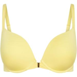 City Chic Women’s Plus Size Bra – Smooth & Chic Front Close Cotton Push Up(Lemonade)
