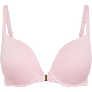 City Chic Women’s Plus Size Bra – Smooth & Chic Front Close Cotton Push Up(Pink Icing)
