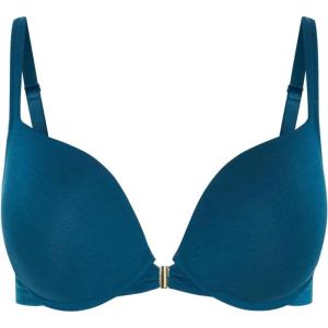 City Chic Women’s Plus Size Bra – Smooth & Chic Front Close Cotton Push Up(Poseidon)