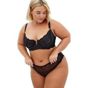 City Chic Women’s Plus Size Bra – Viva Underwire Demi(Black)