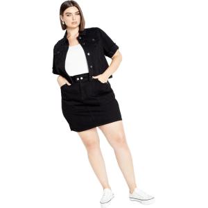 City Chic Women’s Plus Size Cali Denim Skirt(Black)