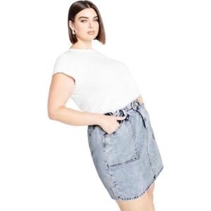 City Chic Women’s Plus Size Cali Denim Skirt(Light Denim)