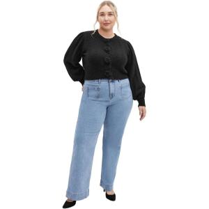 City Chic Women’s Plus Size Cardi Rosie(Black)
