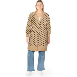 City Chic Women’s Plus Size Cardigan – Elsie Stripe(Stripe)