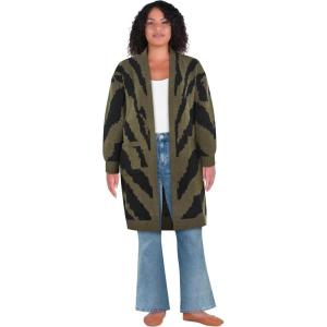 City Chic Women’s Plus Size Cardigan – Monica(Green Stripe)